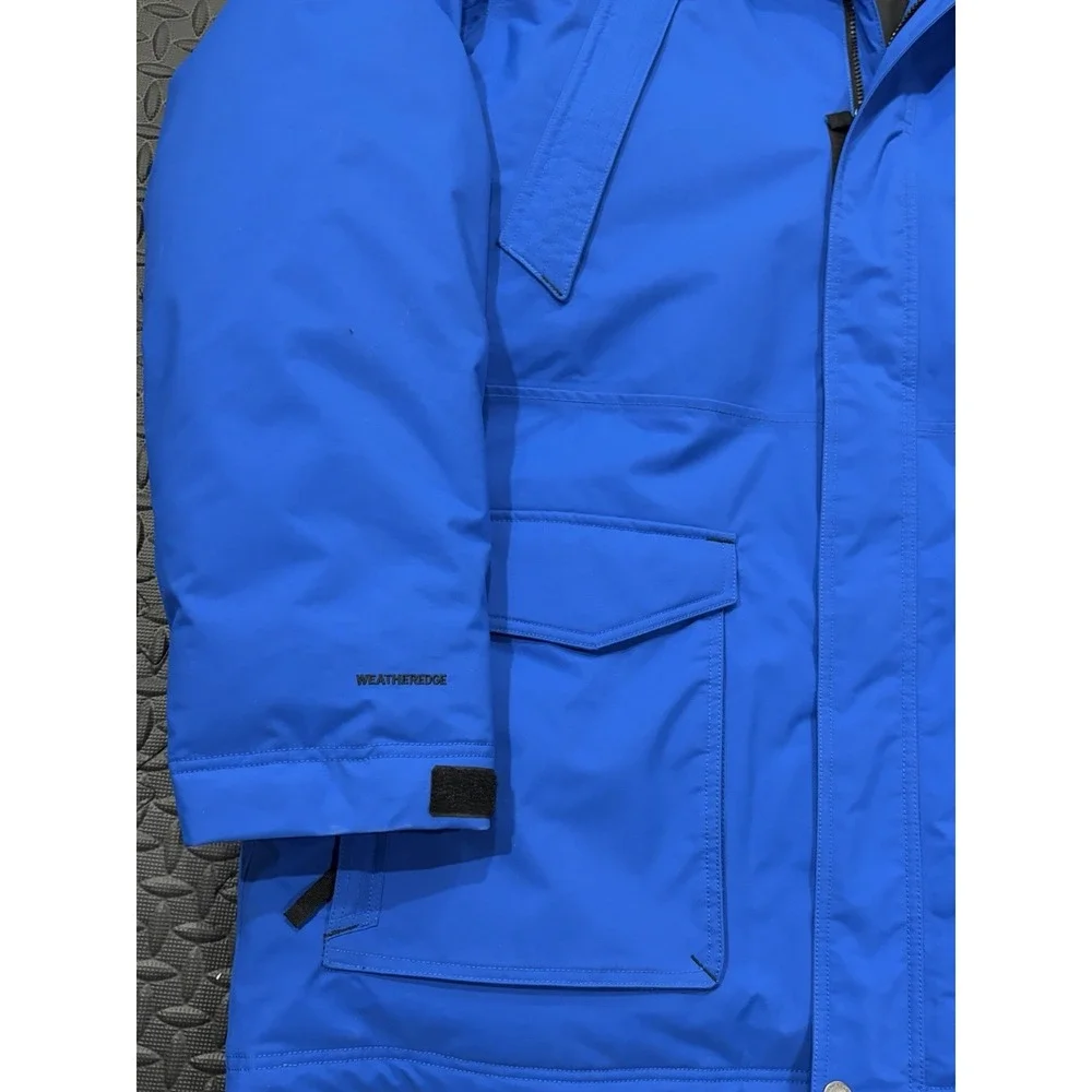 Eddie Bauer Jacket Mens 2XL Tall Blue Parka Down Insulated WeatherEdge Fur Hood